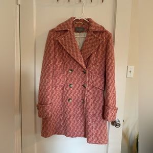 Wool Houndstooth Pea Coat
